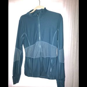 Blue Zip Up Workout Jacket